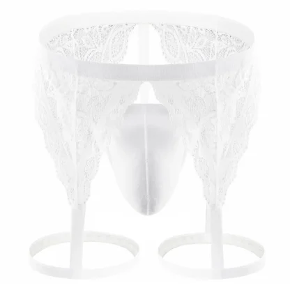 Sheer Lace Suspender Thong - Image 6