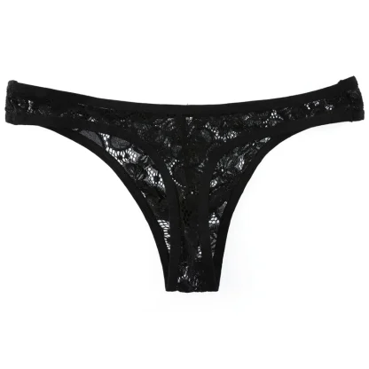 Sheer Floral Lace Thongs - Image 6