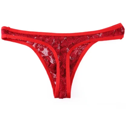 Sheer Floral Lace Thongs - Image 5